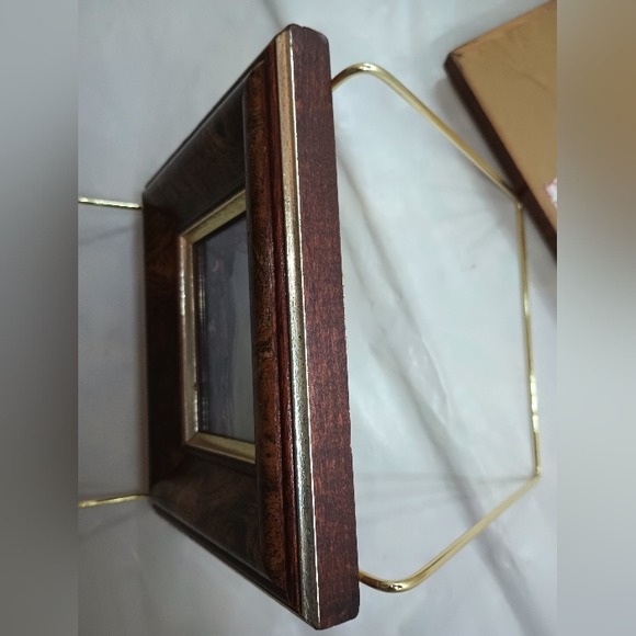 Antique Pair Cabinet Miniature Paintings of Hunting Dogs on Burel Wood Gold Gilt - Picture 4 of 14